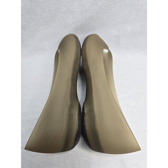 Crocs Carlie Flat Women Size 9 Khaki/Espresso Ballet Flats - Picture 4 of 6